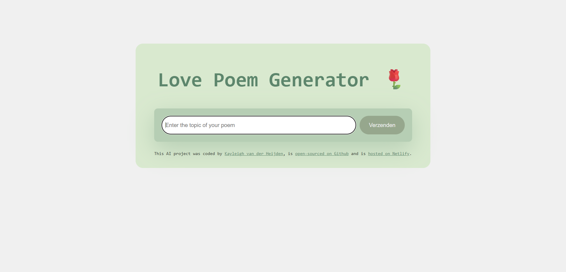 preview love poem generator project