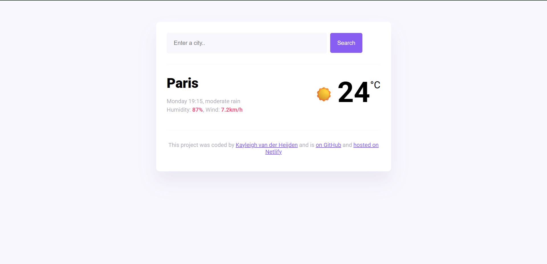 Preview Weather App Project