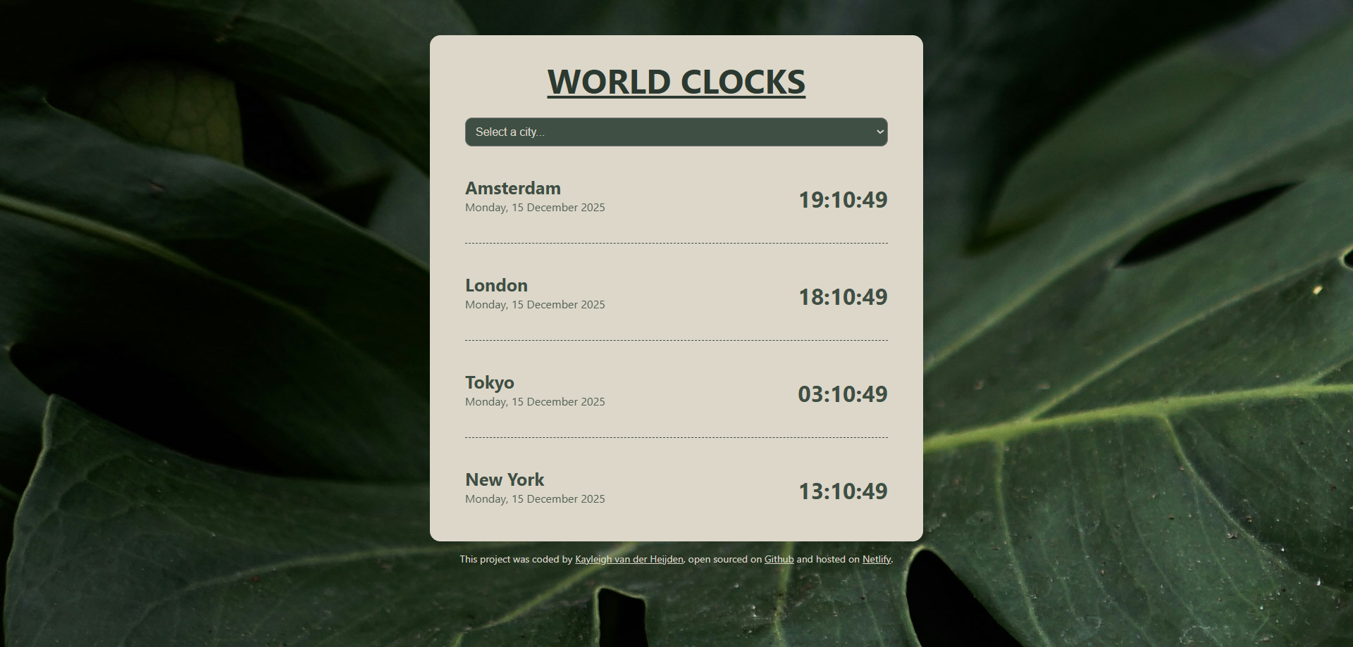 preview world clock project